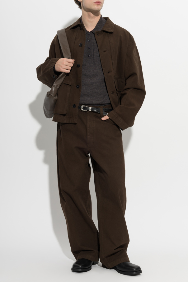 Brown Wool polo shirt with long sleeves Lemaire - Vitkac France